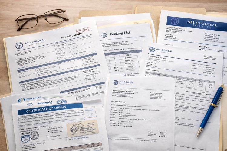 Illustrated placeholder for article titled Export Documents and Trade Files for Cashew Shipments