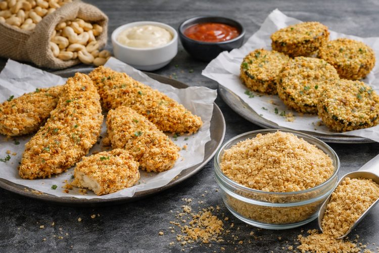 Illustrated placeholder for article titled Savory Coatings and Crumbs with Cashew Meal