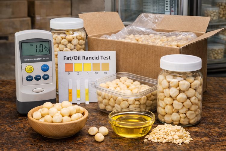 Macadamia shelf life and moisture stability